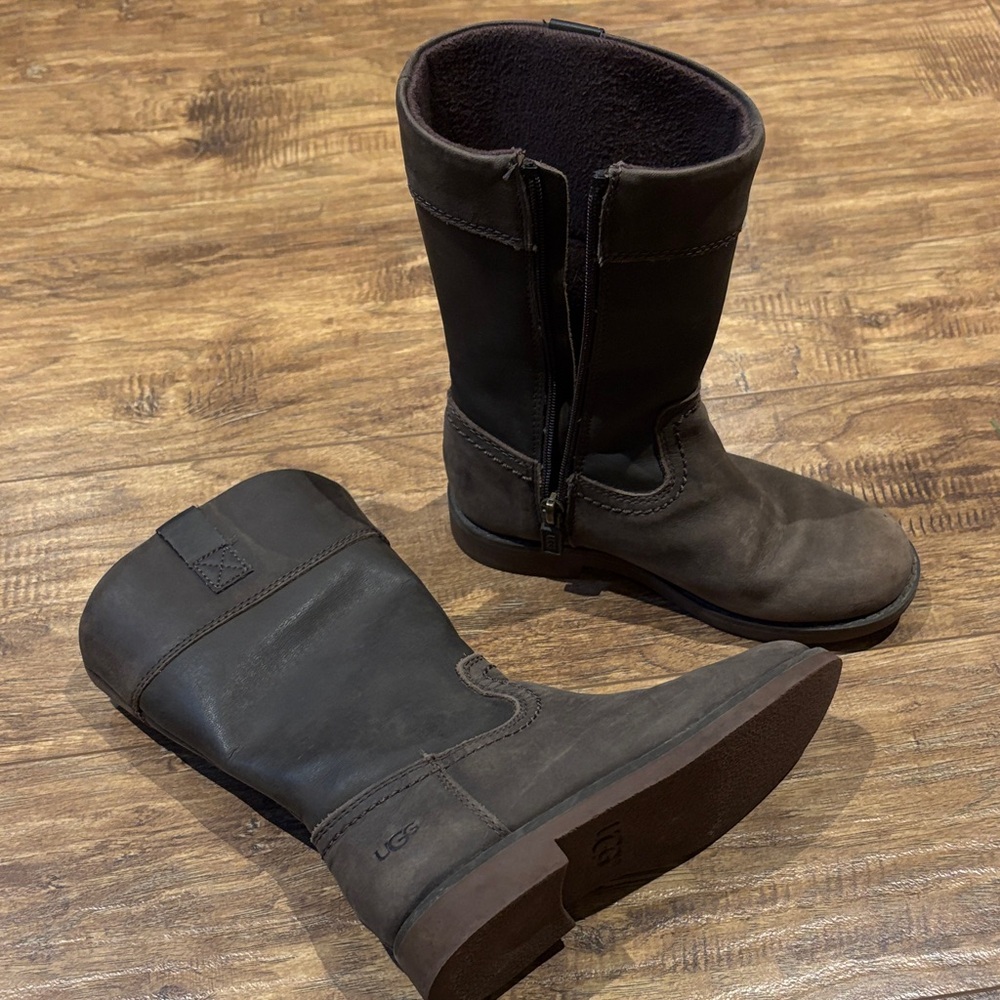 UGG Brown Leather Mid-Calf Boots size 12